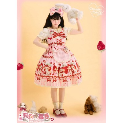 Good Night Mie Mie Dog Strawberry Roll JSK(Pre-Order/Full Payment Without Shipping)